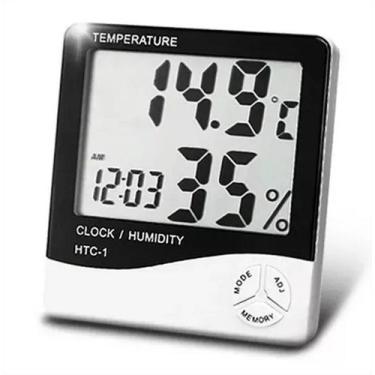 Imagem de Medidor de temperatura Termo-higrômetro Digital Relógio - VM