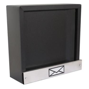 Imagem de Caixa De Correio Carta Grade Vertical Preta C/ Inóx - JGC COMERCIAL
