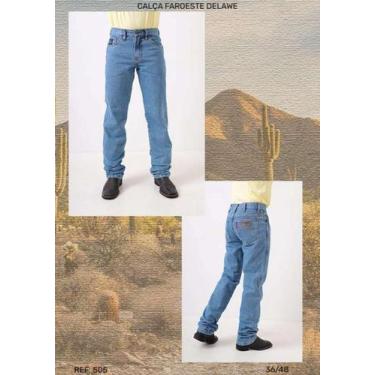 Imagem de Calça Jeans Nelore Country Masculina Faroeste, 48, Delavê