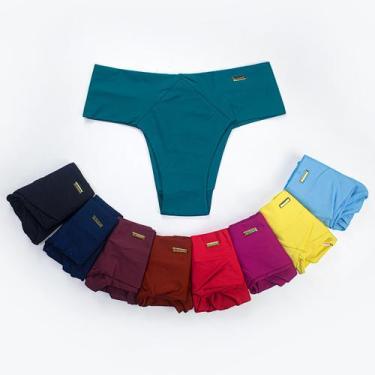 Imagem de Kit 8 Calcinha Confortável Feminina De Microfibra Dupla Adulta Semi Fi