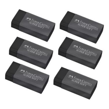 Imagem de Kit 06 Borrachas Técnica SuperSoft Preta Dust Free FABER CASTELL - FAB