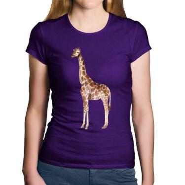 Imagem de Baby Look Algodão Girafa - Foca na Moda, Roxo, M