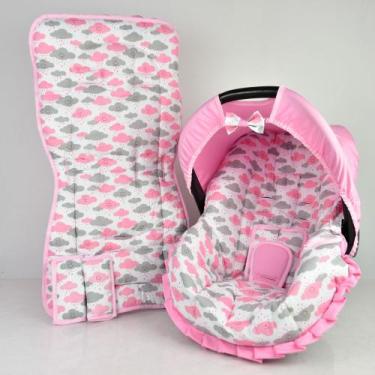 Imagem de Capa de bebê conforto e capa carrinho - nuvem rosa nova - ALAN PIERRE 
