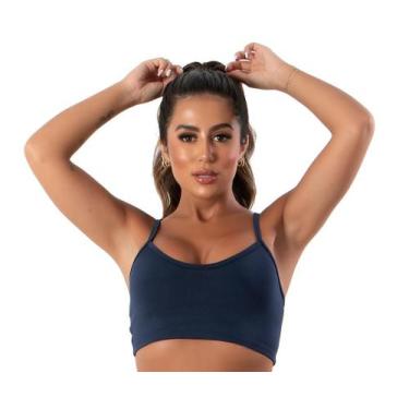 Imagem de Top Fitness Feminino Nadador Alça Fina Academia - JAVA MODAS, Marinho,