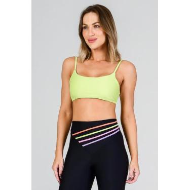 Imagem de Top Feminino Grid Fitae, Verde limão, M