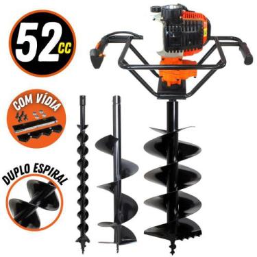 Imagem de KIT Perfurador de Solo Vulcan VPS520 2T com Broca 80x20cm + Brocas Ext