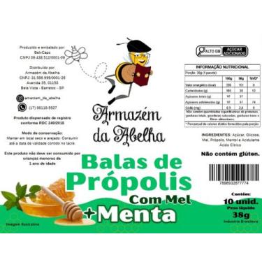 Imagem de Bala de Própolis com Mel e Menta - 10 unidades - Armazém da Abelha
