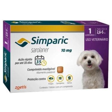 Imagem de Simparic 2,6 A 5 Kg 10 Mg 1 unidade - ZOETIS