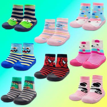 Imagem de Meia com Sola Bebê Emborrachada Menina Menino Personagens Sortida Aran
