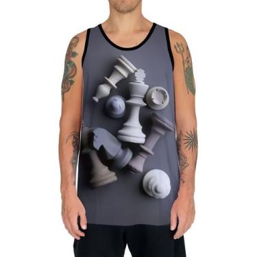 Imagem de Camiseta Regata Jogo Tabuleiro Xadrez Rei Torre Rainha HD 2 - Enjoy Sh