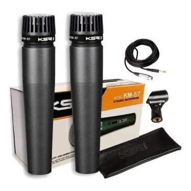 Imagem de 2 Microfones para Instrumentos Ksr Km57 Sm57 +Cabos+ Cachimbos+ Bags  