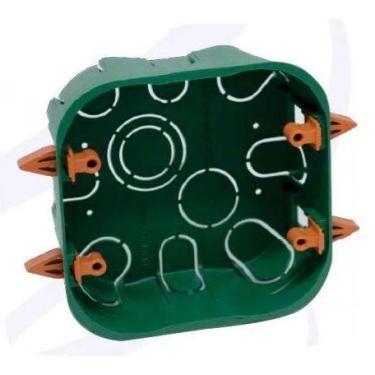 Imagem de Caixa de Luz Drywall Gesso Ribeiro Embutir 4x4 Verde PVC