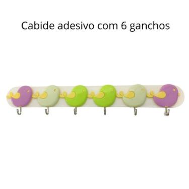 Imagem de gancho De Parede adesivo Com 6 Ganchos Multiuso  - monaliza