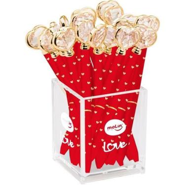 Imagem de Caneta esferografica coracao diamante red molin