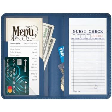 Imagem de RSAquar Livro de Servidor, Livros de Servidor de Couro Premium para Garçonete, Carteira de Garçom, Livro de Garçonete, Avental de Servidor, Jd-Blue