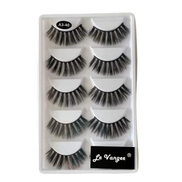 Imagem de Le Vangee Linha Cílios Postico Premium Profissional Para Atendimento Le Vangee - Fibra De Seda - 5 Pares - #A3-46 - Ref: Lv-A3-46 (Ean13:7899700508205)