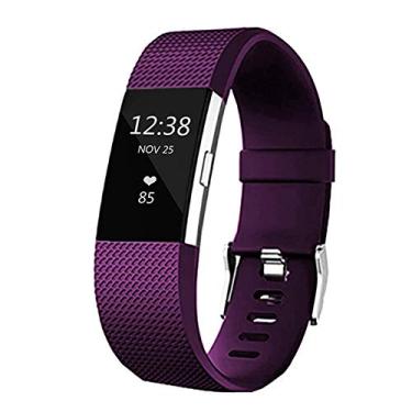 Imagem de N / A Pulseiras de substituição para Fitbit Charge 2, pulseiras clássicas ajustáveis de silicone para Fitbit Charge 2, mulheres e homens