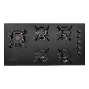 Imagem de Cooktop A Gas Quadrichama Preto 5 Bocas 85x46cm - Brastemp, Preto, 220