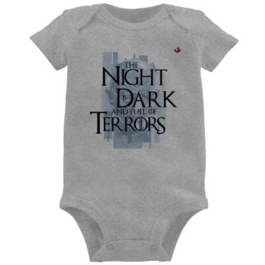Imagem de Body Bebê The night is dark and full of terrors - Foca na Moda, Cinza,