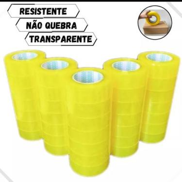 Imagem de Pacote Com 10 Rolos de Fita Adesiva de 300 Metros Para Emabagem - Fixa