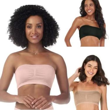 Imagem de Sutiã Top Faixa sem alça Com Bojo Removível Sem Costura Zee Rucci - Se