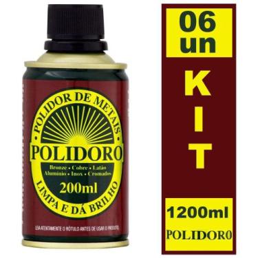 Imagem de Kit 6 Polidor de Metais Limpa e dá Brilho 200ml Bronze Cobre - Etilux
