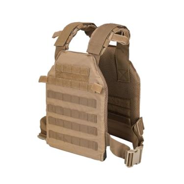 Imagem de Colete com peso ajustável, treinamento esportivo, treinamento de força e resistência, liberação rápida com Molle para corrida, exercícios físicos (bronzeado)