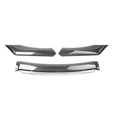 Imagem de 3PCS compatível com novo estilo de carro pára-choque dianteiro lábio corpo kit spoiler divisor fibra de carbono tira decorativa pára-choque canard lábio divisor universal(Carbon fiber(WHITE))