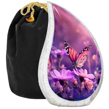 Imagem de Trupoint Memorials Urnas De Cremação Para Cinzas Humanas Adultas Femininas, Urna Funerária Decorativa Para Homens E Mulheres – Grande, Borboleta Azul Roxa Em Forma De Lágrima
