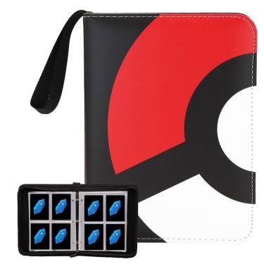 Imagem de Encadernador de cartões com design moderno de 4 bolsos para 400 cartões vermelhos