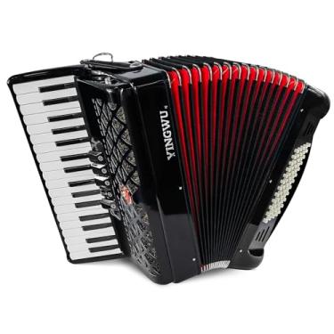 Imagem de Acordeão, acordeão premium de 34 teclas 60 graves para iniciantes e profissionais com mochila e alça de transporte (preto)
