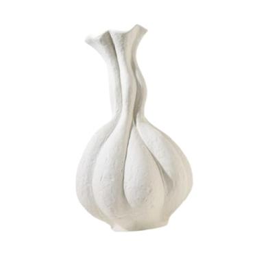 Imagem de Generic Ornamento de mesa de vaso de flor de cerâmica, vaso decorativo de arranjo de flores estéticas modernas para a mesa de jantar presente de inauguração, Branco