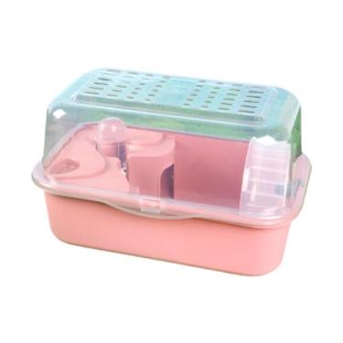 Imagem de Bothyi Hamster Cage Habitat BreathableMexercise Jogando House, Rates e Rat Habitat House, para Gerbils Rats Hedgehog Bunny Guinea Pigs, Rosa
