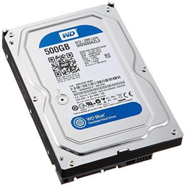 Imagem de Western Digital Blue WD5000AZLX 500 GB 7200 RPM 32 MB Cache SATA III 6.0 Gb/s 3,5 polegadas Disco rígido interno para desktop [Renovado]- de 1 ano