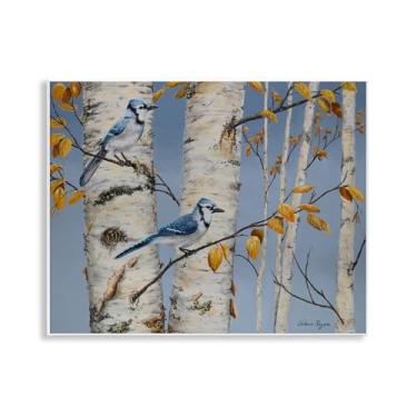 Imagem de Stupell Industries Blue Jay Autumn Day Wall Plaque Art Design por Valerie Rogers, 14 x 11