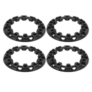 Imagem de GRCFUMO 4 unidades de capa de guarnição do cubo da roda, tampas do pneu, guarnição lateral do aro da roda do carro, proteção do cubo da roda universal para ATV Go Kart (6 polegadas)