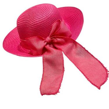Imagem de Chapéu de Palha Sintética Feminino Dobrável com Laço Decorativo, Estil
