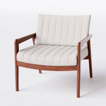 Imagem de Poltrona Decorativa Para Sala Atenas Linho Off White - Home Mobily