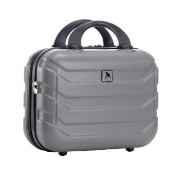 Imagem de Frasqueira Necessaire Viagem Maquiagem com Elástico Allabard, Cinza