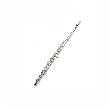Imagem de Flauta Instrumento Musical Instrumento de Sopro Flauta de Prata Banhada a Níquel 16 Orifícios Fechados Flauta C Flauta Cobre Branco B Cauda E Segmentação Chave