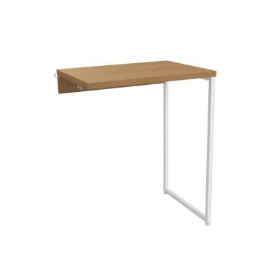 Imagem de Mesa de Apoio Lateral para Mesa Kappesberg Crome Industrial de Metal 60cm Canela/Branco Brilho