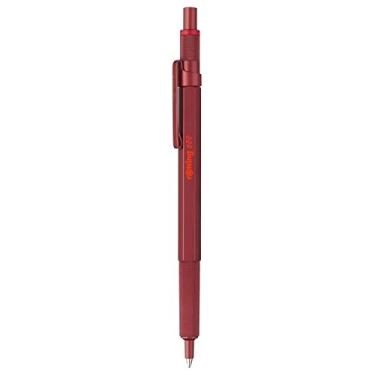 Imagem de rOtring Caneta esferográfica 600, ponta média, tinta preta, barril vermelho, recarregável