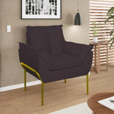 Imagem de Poltrona Decorativa Luxo Recepção Clínica Estética Dourado - B Balaqui