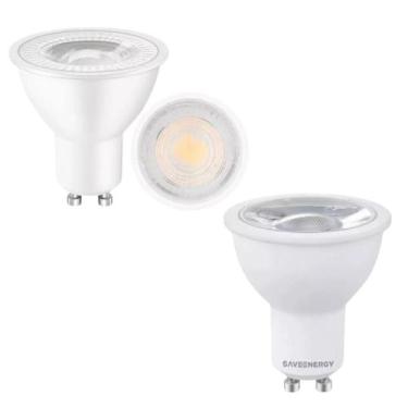 Imagem de 2 Lâmpada Led Dicroica Bivolt Gu10 7w Mr16 Branco Quente 24 - SAVE ENE