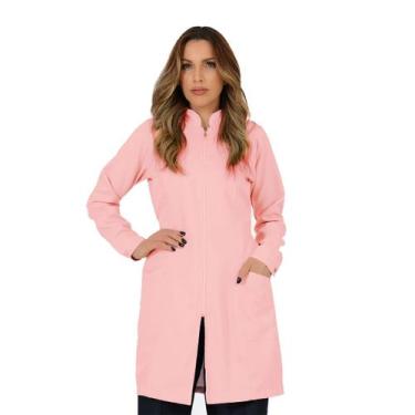 Imagem de Jaleco Zíper Acinturado Feminino Manga Longa Medico Dentista Esteti Ev