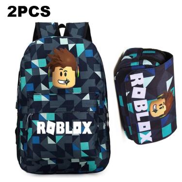 Imagem de Mochila escolar do aluno roblox + L pis Caso + Action Figures