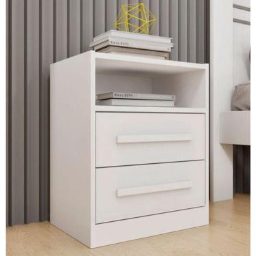 Imagem de Mesa De Cabeceira 2 Gavetas Barcelona - Tcil Móveis - Neve