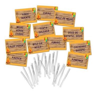 Imagem de 45 Placas Monte Você Mesmo Nome Comida Bebida Festa Junina - Nicolados