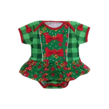 Imagem de Body Bebê Com Sainha Temático Estampado Festa Junina Xadrez Verde