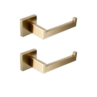 Imagem de Toalheiro dourado fosco, barra de toalhas de aço inoxidável 304, prateleira dupla para toalhas, suporte para papel, suporte para lenços de papel, suporte para escova de banheiro, 2 porta-lenços de pa